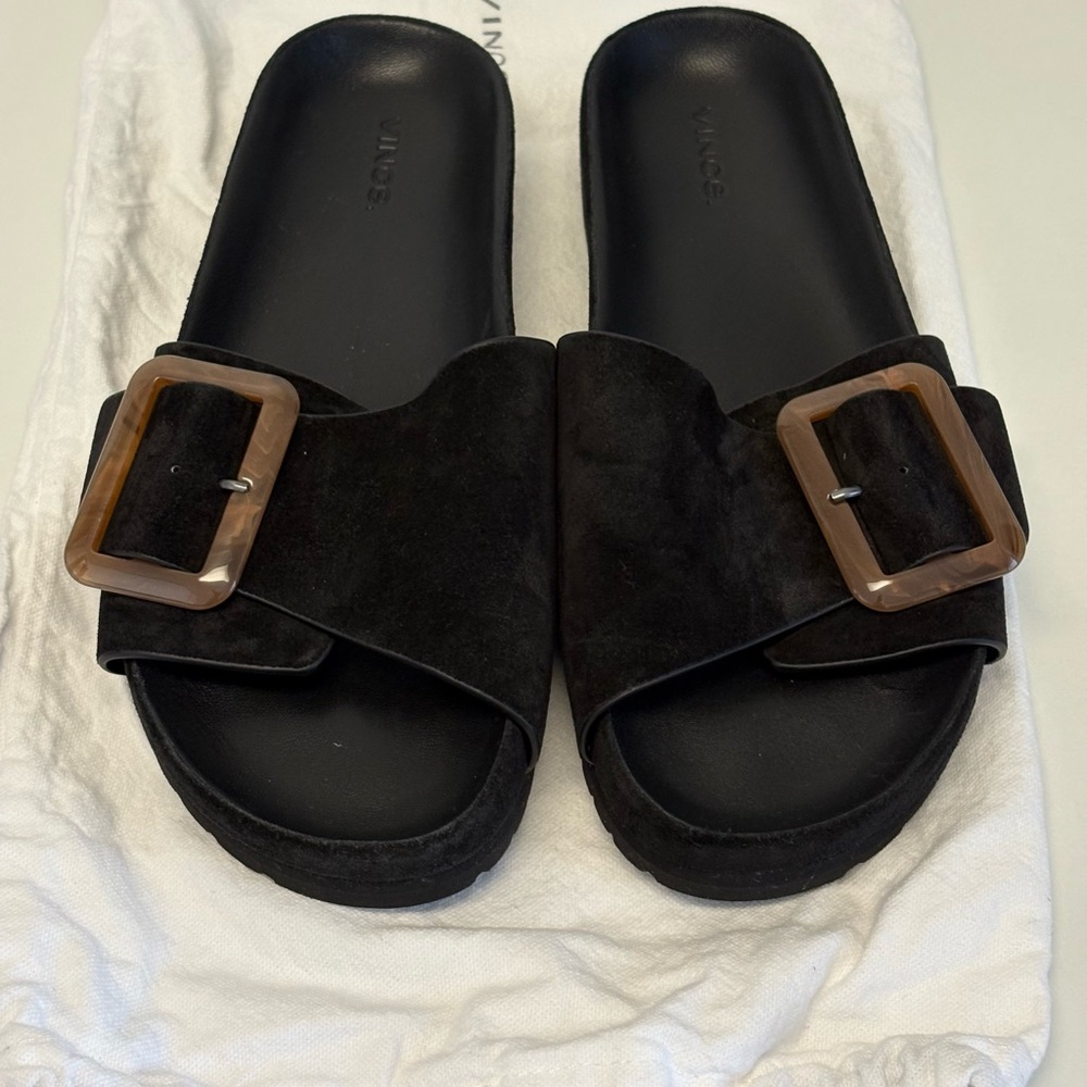 Vince Black Suede Grant Sandals NWOT/UNWORN. Size 9/9.5 - Picture 8 of 12